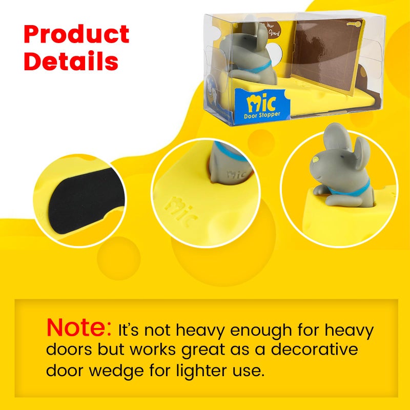DomeStar Cute Mouse Stopper, Gray Mouse Door Stop Decorative Animal Doorstop Door Wedge - Image 4